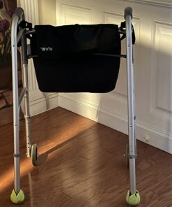 Vive XL Wheelchair Bag - Waterproof, Scratch-Resistant, Double-Stitched, Machine Washable Accessory for Adults, Seniors, 15 Colors - Storage Walker Backpack to Hang on Back of Wheel Chair Black 25 71n2QKfCi4L