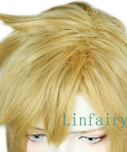 Linfairy Short Blonde Wig Halloween Cosplay Wig For Men Braid with 2 Elf Ear 33 71n3qA5ltZL