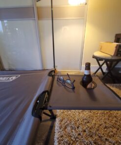 Coleman Pack-Away Camping Cot with Removable Side Table, Extra Wide Cot Fits Adults up to 6ft 6in or 300lbs, Carry Bag Included Grey 33 71n4K8gq3qL