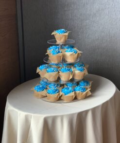 YestBuy 4 Tier Round Acrylic Cupcake Stand with Base, Premium Cupcake Holder, Acrylic Cupcake Tower Display Cady Bar Party Décor – Display for Pastry (4" Between 2 Layers) 4 Tier Round ( 4" between 2 layers) 28 71n4Pwvp6OL