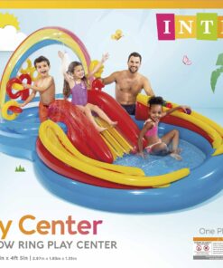 Intex Rainbow Ring Inflatable Play Center, 117" X 76" X 53", For Ages 2+ 1 Pack 32 71n53YImziL