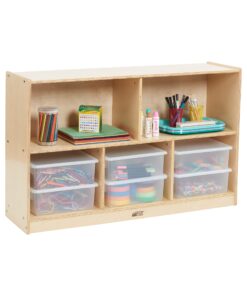 ECR4Kids 5-Compartment Mobile Storage Cabinet, 30in, Classroom Furniture, Natural Classic 38 71n5c cm5PL