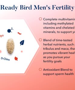 Best Nest Wellness Ready Bird Men's Fertility Vitamins for Conception, Mens Prenatal Vitamins, Male Fertility Supplements, Prenatal for Men for Conception, Includes Bonus Tips to Get Pregnant, 30 Ct 18 71n60FCeAL