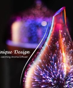 Porseme Essential Oil Diffuser 3D Firework Glass Aromatherapy Ultrasonic Humidifier Rose Gold, Auto Shut-Off, Timer Setting, BPA Free, Aroma Decoration for Home, Office, Gym, Spa, Premium Gift 100ml C2-100ml Rose Gold Afantty 19 71n7 N9iB L