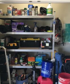 Amazon Basics Heavy Duty Storage Shelving Unit, Double Post, 5 Shelf, High-Grade Aluminum, Silver, 60 x 24 x 78 Inch 40 71n7SXL9i3L