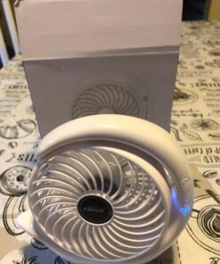 Karecel Rechargeable Fan Battery Operated Mini Desk Fan, 3 Speeds USB Personal Fan Portable Small Table Quiet Fan with True Long Life Battery, Strong Wind Desktop Fan for Travel Camping Office Home White 42 71n8a lrSiL