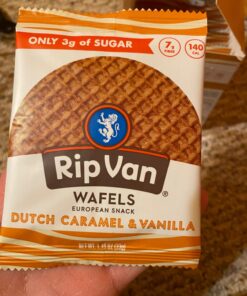 Rip Van WAFELS Dutch Caramel & Vanilla Stroopwafels, Healthy Non GMO, Low Calorie / Sugar Office Snacks, Keto Friendly, (3g), 12 Count (Packaging May Vary) 1.16 Ounce (Pack of 12) 42 71n8y6PdFQL 2