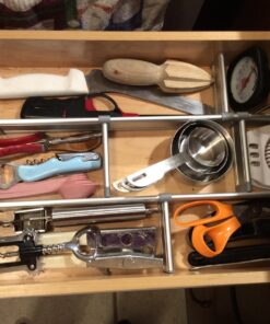 PRACTICAL COMFORT Kitchen Drawer Organizer for Silverware Utensils Flatware 9 Dividers Set | MEDIUM | 3 Dividers 17.5" to 19.7" + 6 Dividers 3.8" 40 71n9e9q3TzL