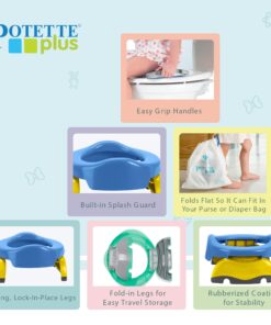 Kalencom Potette Plus 2-in-1 Travel Potty and Trainer Seat - Dual-Purpose Potty Training Toilet Seat - Portable Potty for Toddler Travel - With Durable, Lock-In Legs and Splash Guard - Blue 8 71nAS4ZgnUL