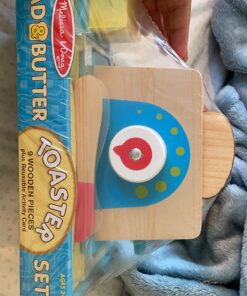 Melissa & Doug Bread and Butter Toaster Set (9 pcs) - Wooden Play Food and Kitchen Accessories 18 71nAqVIUp7L