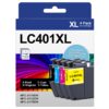 LC401 Ink Cartridges Compatible for Brother LC401 XL BK LC401XL LC 401 LC401BK High Yield to use with Brother MFC-J1010DW MFC-J1012DW MFC-J1170DW (4-Pack, Black Cyan Magenta Yellow)