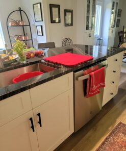 S&T INC. Dish Drying Mat for Kitchen, Absorbent, Reversible Microfiber Dish Mat, 16 Inch x 18 Inch, Red 408601 22 71nDBV BCiL 2