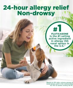 Amazon Basic Care 24-Hour Allergy Relief Nasal Spray, Fluticasone Propionate (Glucocorticoid) 50 mcg, Full Prescription Strength, Non-Drowsy, 0.62 Fl Oz (3 Pack) 0.62 Fl Oz (Pack of 3) 20 71nE2ZiA6mL
