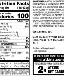 Atkins Endulge Chocolate Caramel Mousse Bar, Dessert Favorite, 1g Sugar, High in Fiber, 5 Count 18 71nEYxl9DzL