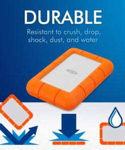 LaCie Rugged Mini 5TB External Hard Drive Portable HDD – USB 3.0/2.0 Compatible, Drop Shock Dust Rain Resistant Shuttle Drive, For Mac And Computer Desktop Workstation PC Laptop (STJJ5000400) 12 71nEnsuDqsL 1