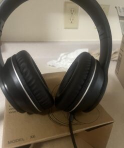 LORELEI X6 Over-Ear Headphones with Microphone, Lightweight Foldable & Portable Stereo Bass Headphones with 1.45M No-Tangle, Wired Headphones for Smartphone Tablet MP3 / 4 (Space Black) Space Black 33 71nEvxML0AL