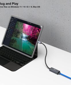 BENFEI USB-C to Ethernet Adapter, USB Type-C (Thunderbolt 3/4) to RJ45 Gigabit Ethernet LAN Network Adapter Compatible with iPhone 15 Pro/Max, MacBook Pro/Air 2023, iPad Pro,iMac, S23, XPS 17 and More 1 19 71nHc1hSsGL