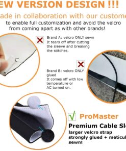 Premium 63'' Cable Management Sleeve, Best Cords Organizer for TV On Wall, Desk, Computer, Office, Home - DIY Adjustable Reversible Black and White Neoprene Cord Hider Wire Cover Concealer Wrap 63 inches 24 71nIYH8VtsL