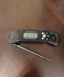 AMMZO Digital Meat Thermometer for Grilling, Instant Read Food Thermometer Waterproof with Backlight for Cooking, Deep Fry, BBQ, Grill, Smoker and Roast Black 41 71nIaQmX14L