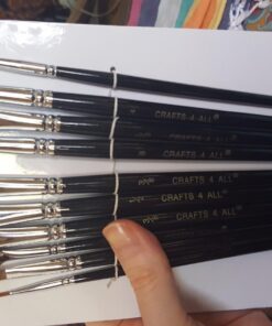 Crafts 4 All Acrylic Paint Brushes - Pack of 12 Professional, Wide and Fine Tip, Nylon Hair Artist Paintbrushes - Paintbrush Bulk Set for Watercolor, Canvas, Craft, Detail & Oil Painting 12 Pack 34 71nIc9LSZYL