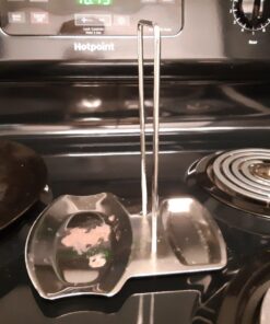 Yummy Sam Pot Lid Holder and Spoon Rest, Stainless Steel Utensils Lid Spoon Holder Ladle Rest Pot Lid Rack Shelf Stand Holder Multifunctional Storage Rack Stove Organizer (Silver) 46 71nJPhqypJL