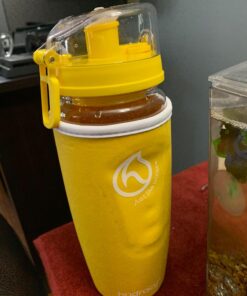 Hydracy Fruit Infuser Water Bottle - 32 oz Sports Bottle - Time Marker & Full Length Infusion Rod + 27 Fruit Infused Water Recipes eBook Gift - Your Healthy Hydration Made Easy Sunny Yellow 30 71nJeLRwtxL