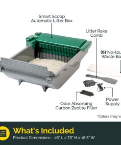 Pet Zone Semi Automatic Cat Litter Box Self Cleaning - Smart Scoop Cat Litter Box with Bags & Carbon Filter for Up to Two Cats 6-16 Pounds Smart Scoop Litter Box 26 71nL1c9xRGL