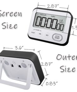 Digital Kitchen Timer Magnetic Loud Alarm, Large LCD Screen Silent/Beeping Multi-Function for Teachers Classroom Kids, Black 19 71nL5Ar3XkL