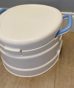 Primo 4-in-1 Complete Toilet Trainer & Step Stool, with Blue Seat, White 43 71nM KYa 8L