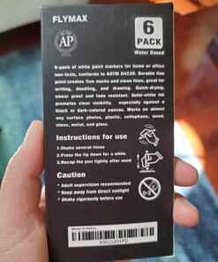 FLYMAX White Paint Pen, 6 Pack 0.7mm Acrylic White Permanent Marker White Paint Pens for Wood Rock Plastic Leather Glass Stone Metal Canvas Ceramic Marker Extra Very Fine Point Opaque Ink 38 71nMKCLrbaL