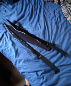 Tactical Master 27" Twin Tactical Machete 2 Pcs Set, Ninja Sword, Full Tang Katana Twin Sword. for Collection, Gift, Camping, Outdoor Sports Black 16 71nN05R0kZL