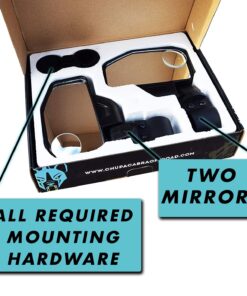 Alternative view of Chupacabra Offroad - Rear View/Side UTV Mirrors with SPOT Mirror - High Impact Right & Left Side Mirror Kit for 1.6" - 2" Roll Cage - RZR Can Am Yamaha Honda Arctic Cat