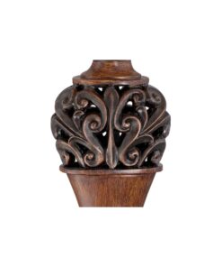 Regency Hill Exeter Traditional Style Table Lamps 30" Tall Full Size Set of 2 Bronze Wood Carved Leaf Creme Rectangular Bell Shade Decor for Living Room Bedroom House Bedside Nightstand Office 27 71nOTNJ5IuL 3