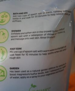 Sky Organics 5 lbs Epsom Salt - 100% Pure Magnesium Sulfate, USP Grade, Kosher, Non-GMO - Bath and Foot Soak, Soothing Body Soak. Made in USA, 40 71nOdndFWPL
