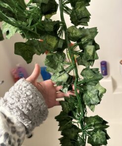 JPSOR 24pcs Fake Leaves Artificial Ivy Garland Greenery Vines for Bedroom Decor Aesthetic Silk Ivy Vines for Room Wall Home Decoration 24pcs of vines 33 71nPj5vEqIL