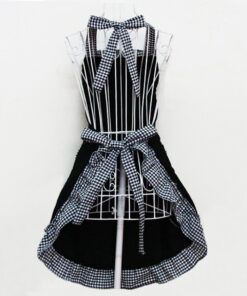 Hyzrz Cute Retro Lovely Vintage Ladies Kitchen Flirty Vintage Aprons for Women Girls with Pockets for Mothers Day Gift (Black) Black 20 71nQGolrcBL