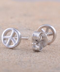 Sterling Silver Peace Sign Stud Earrings 6MM Peace 15 71nQTtfJBRL