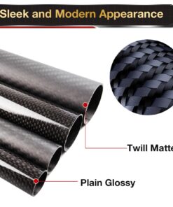ARRIS 14mm Carbon Fiber Tube, 14mm x 12mm x 500mm 3K Roll Wrapped 100% Hollow Carbon Round Tubes Matt Surface for RC Airplane Quadcopter (2PCS) 14x12x500MM 2 PCS 12 71nQiQ8t 1L
