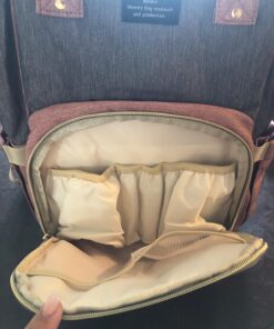 QIMIAOBABY Diaper Bag Backpack,Waterproof Multifunctional Large Travel Nappy Changing Bags… (Pink with gray) Pink With Gray 52 71nS2YtnvL