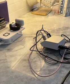 SooPii Premium 6-Port USB Charging Station Organizer for Multiple Devices, 6 Short Charging Cables and One Upgraded i-Watch Charger Holder Included, for Phones, Tablets, and Other Electronics, White 40 71nS3MuwSsL