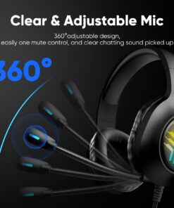 OLANRUN Gaming Headset, Stereo PS5 Headset PS4 Headset Xbox One Headset PC Headset, 9 Colors RBG Gaming Headphones with Mute Microphone for PC, PS4, PS5, Xbox, Switch (Black) 20 71nSIA5eFjL