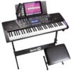 RockJam 61 Key Keyboard Piano With LCD Display Kit, Stand, Bench, Headphones, Simply App & Keynote Stickers Keyboard Piano Kit 40 71nSQ71Z SL