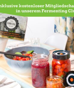 Nourished Essentials Fermentation Kit - 3 Pack Airlock Fermentation Lids for Wide Mouth Mason Jars with Vacuum Sealer - Air Lock for Fermenting Kimchi, Sauerkraut, Pickle and Kombucha 34 71nSUuflmIL