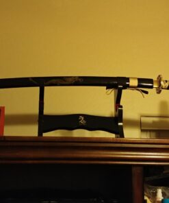 siwode Katana Handmade Full Tang Sharp, Alloy Golden Dragon Tsuba Japanese Samurai Sword High Carbon Steel 1060, 40-Inch Golden-No-BoHi 42 71nSyJS1SrL