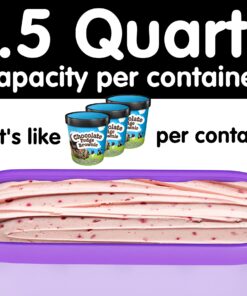 SUMO Ice Cream Containers with Lids for Homemade Ice Cream - Set of 2 Tubs - 1.5 Quart or 3 Pints per Container, Reusable Ice Cream Containers for Freezer Storage, Purple 2 Containers (1.5 Quart Each) 17 71nTWz DzoL