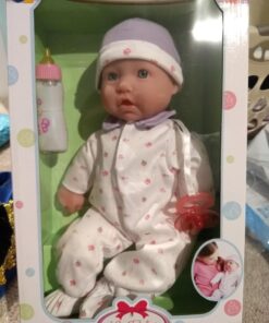 JC Toys - La Baby | Caucasian 16-inch Medium Soft Body Baby Doll | Washable | Removable Purple Outfit w/Hat and Pacifier | for Children 12 Months + Purple Caucasian 23 71nTfsfXivL