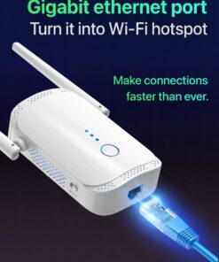 Macard WiFi Extender Booster - 2023 Release Up to 74% Faster - Broader Coverage Than Ever, Signal Booster for Home - with Ethernet Port, Made for USA 23 71nTzyZtcL