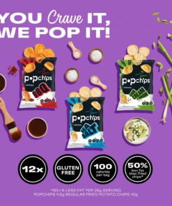 Alternative view of popchips 24296741 popchips Chips Variety 0.8 Oz. 30/Carton (SMC94002) Sea Salt, BBQ , Sour Cream & Onion 0.8 Ounce (Pack of 30)