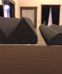 A2S 24 Pack 2-Inch Acoustic Panels w/Adhesive Stickers - Fireproof - SGS Certified - Sound Proof Foam Panels - Non Toxic - Top Quality - Ideal for Home & Studio Sound Deadening - High Density Black 24 pack 59 71nVS1glRhL