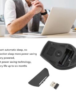 EBTOOLS 2.4GHz Wireless Optical Mouse,Ergonomics Battery Powered 6 Key Wireless Mouse with USB Receiver for PC Laptop Desktop for Windows for Vista 12 71nVjasp4oL